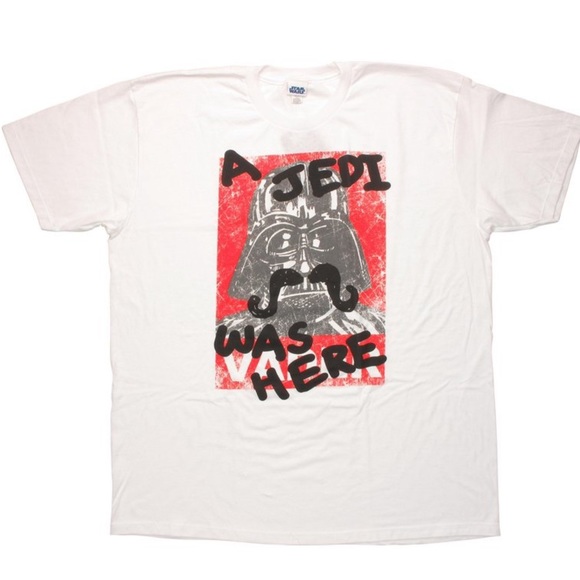 Other - Star Wars White Darth Vader Graphic T-Shirt, Kids Size Large.